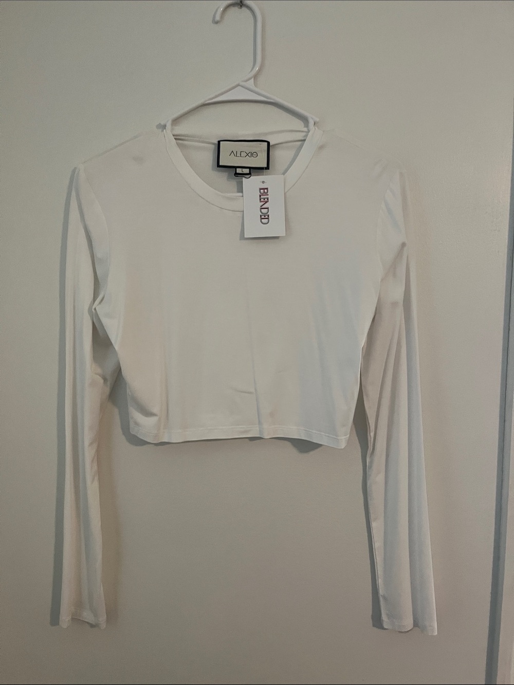 Alexis White Cropped Long-Sleeve Tee